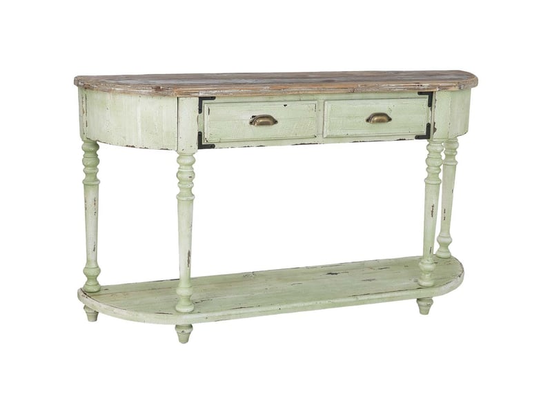  Console en bois blanc et vert 149x35x87 cm h  - Conforama A