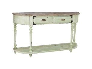 Console en bois blanc et vert 149x35x87 cm h