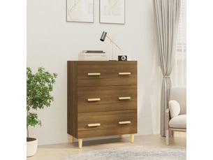 Buffet - bahut - meuble de rangement chêne marron 70x34x90 cm bois d'ingénierie