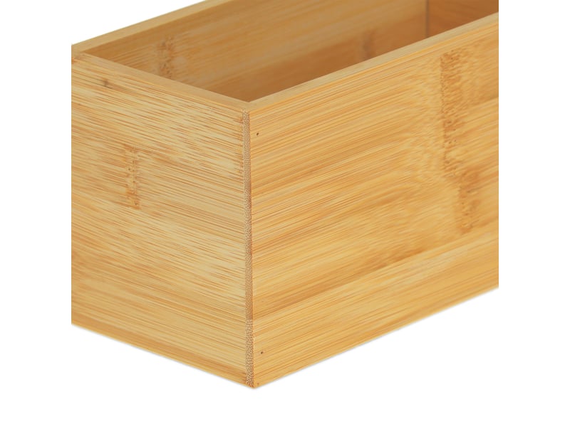  Boîte de rangement allongée multi-usages salle de bain bureau 30 x 15 x 10 cm en bambou naturel 13_0011414  - Conforama C