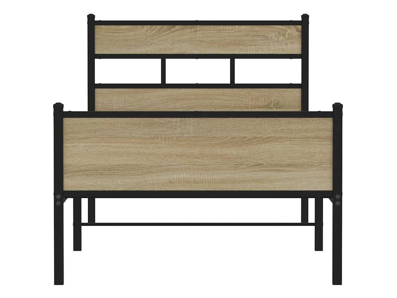  Lit simple- lit adulte -  cadre de lit sans matelas chêne sonoma 90x200 cm  - Conforama C