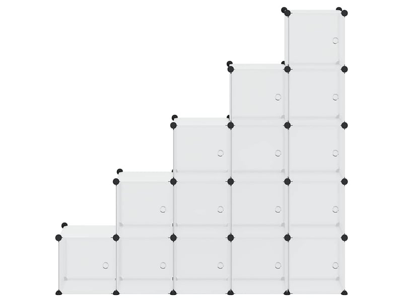 Organiseur de rangement en cube avec 15 cubes et portes en pp transparent - Conforama E