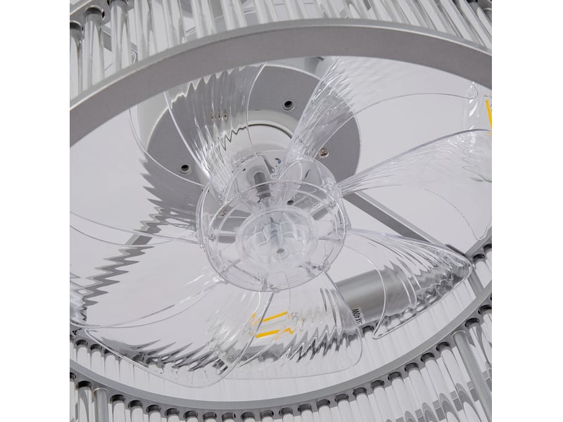  Ventilateur de plafond 50x50x39 cm 6 vitesses métal argenté  - Conforama D
