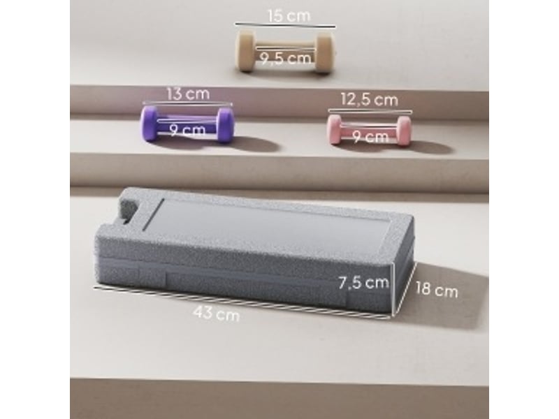 Set de 6 haltères 0,5 à 1,5 kg 43x18x7,5 cm – multicolore – mallette pour fitness - Conforama C