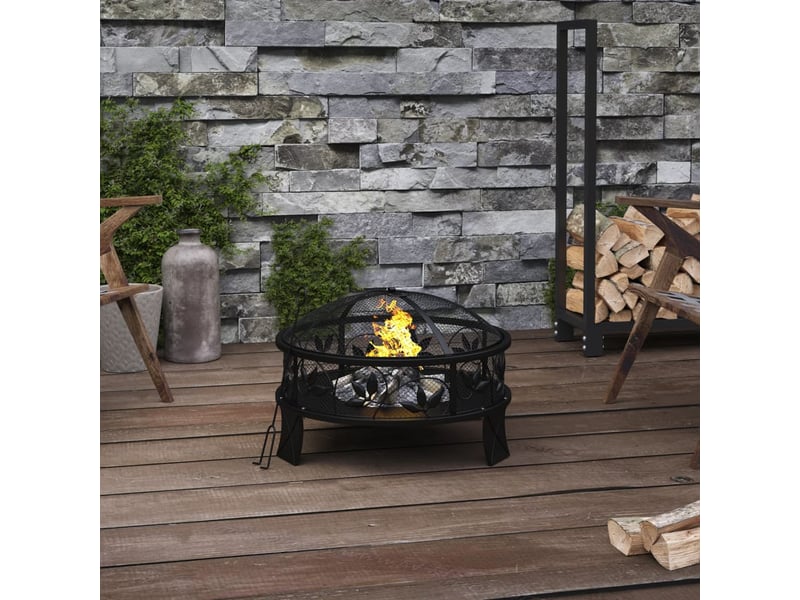  Brasero exterieur, foyer camping avec tisonnier 50 cm xxl acier shl15226  - Conforama B