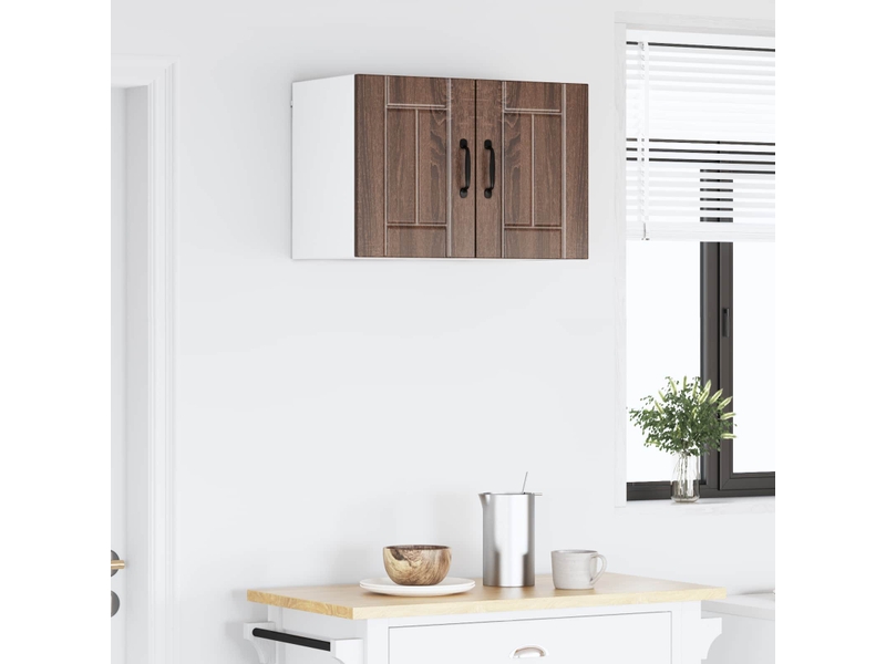 Meuble mural de cuisine | armoire de cuisine 2 pcs chêne brun bois d'ingénierie shl361 - Conforama D