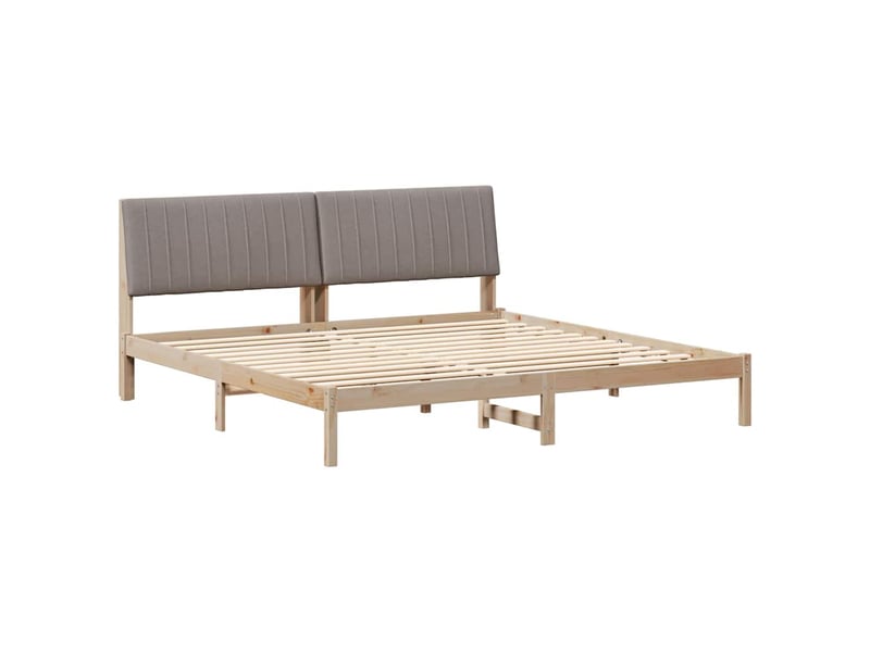  Lit double- lit adulte -  cadre de lit avec tête de lit marron 200 x 200 cm pin massif  - Conforama A