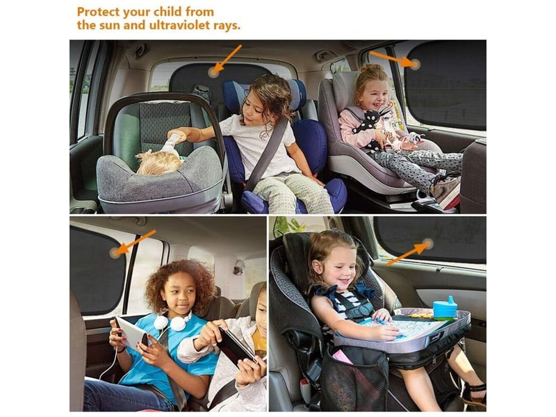 Pare soleil voiture bébé avec protection uv, chien - 2 pièces (noir) - Conforama B