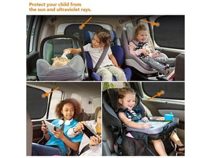 Pare soleil voiture bébé avec protection uv, chien - 2 pièces (noir)