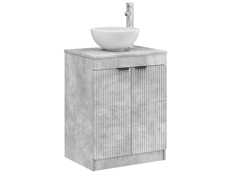  Armoire de salle de bain, meuble de rangement gris béton 54x41x70 cm shl521  - Conforama C