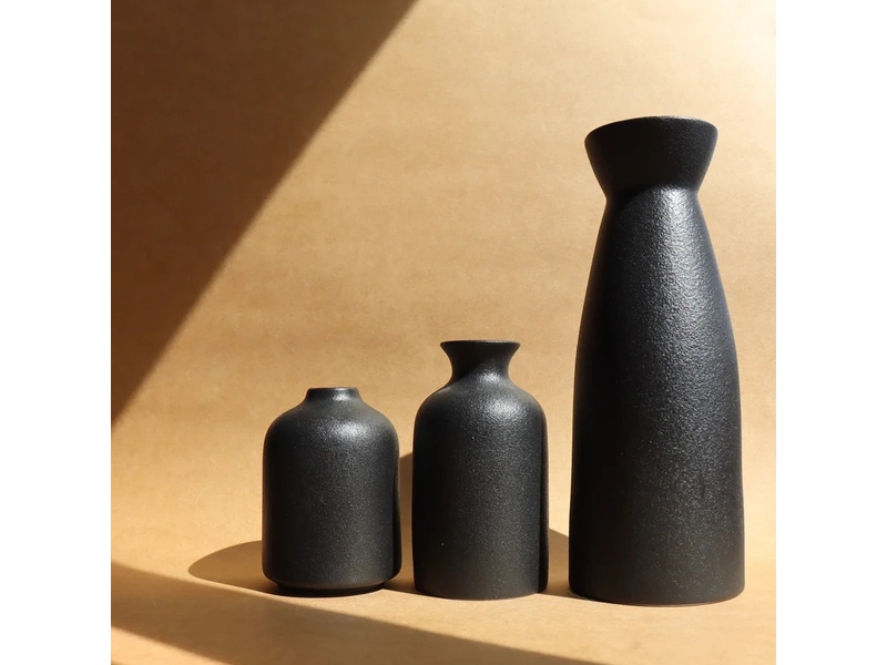  Ceramic vase set - 3 small vase for decoration for wedding table party living office bedroom (noir)  - Conforama D