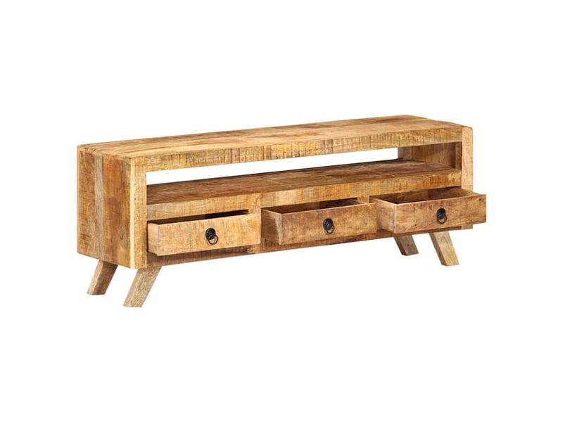  Meuble tv - banc tv - meuble de rangement 110x30x40 cm bois massif de manguier  - Conforama C