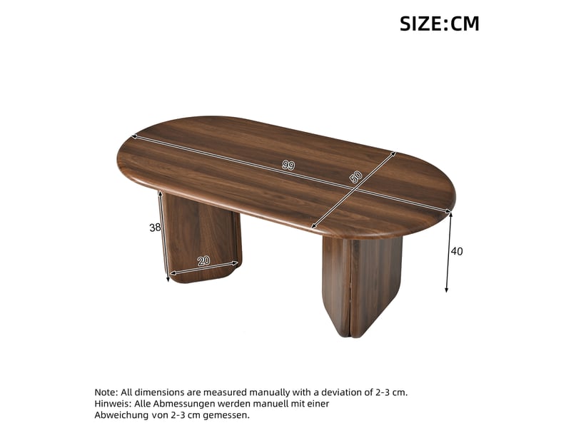  Table basse 99x50x40 cm - piétement rond original - design épuré - charge max 40 kg - plateau stable - naturel ABC - Conforama C