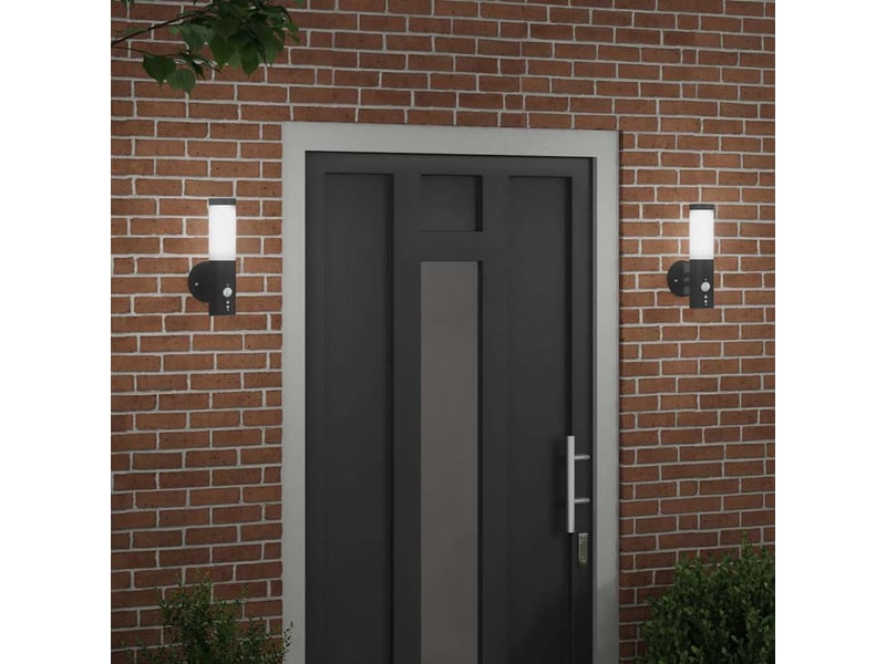  2 pièces applique murale extérieure noir 15x7,5x33 cm shl96174  - Conforama C