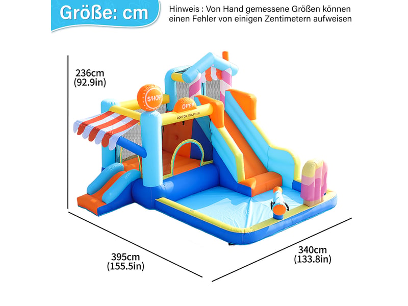 UEV 8 En 1 Château Gonflable Pour Enfants XXL, Avec Souffleur 450W Aire De Jeux Gonflable Avec Toboggan Trampoline Piscine Charge 90kg Pour Enfants De 3 8 Ans 86981872