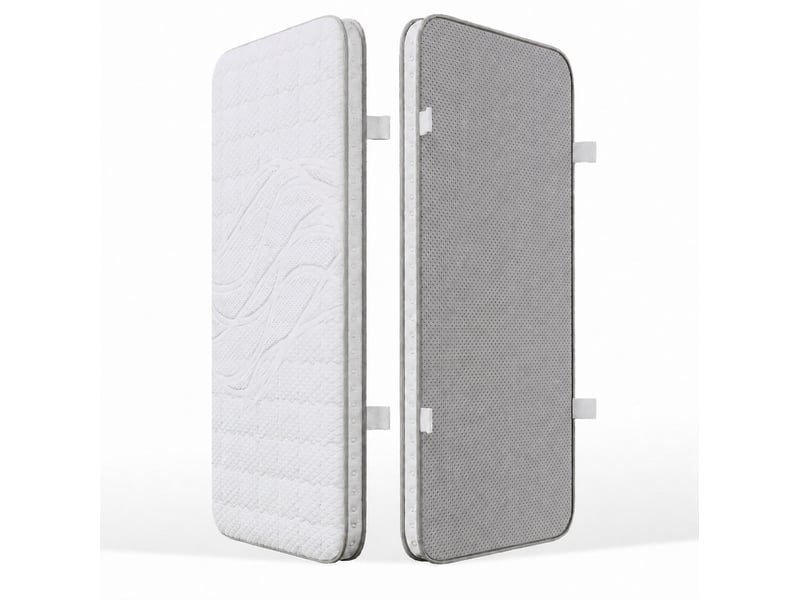  Matelas 90x200 cm h3, 7 zones, épaisseur 10 cm, hybride à ressorts ensachés et mousse froide, blanc  - Conforama D