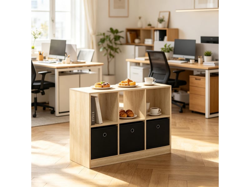 Bibliothèque cube, étagère de rangement sur pied, meuble salon et cuisine polyvalent noir et blanc  - Conforama D