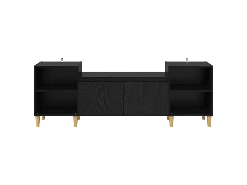  Meuble tv - banc tv - meuble de rangement 160 x 35 x 55 cm chêne noir bois d'ingénierie  - Conforama E