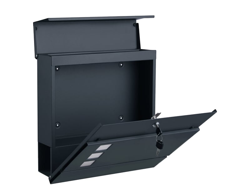  Boîte aux lettres moderne avec porte-journaux couvercle verrouillable facile à installer gris anthracite 12_0004393  - Conforama D