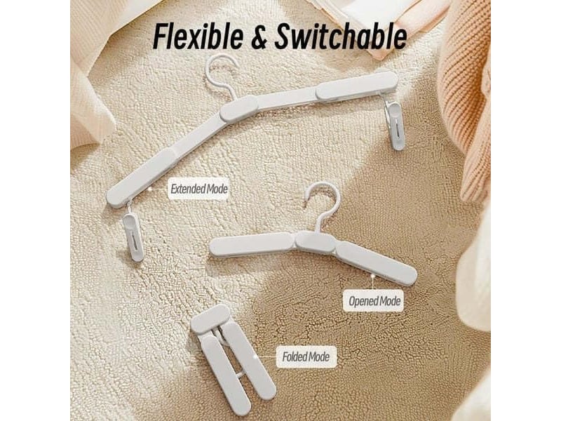  Crochets muraux 3 pièces cintres de pliables voyage, avec clips cachés pour valise, gain de place, pour maison, hôtel, voyages valise, maison de dortoir, blanc  - Conforama C