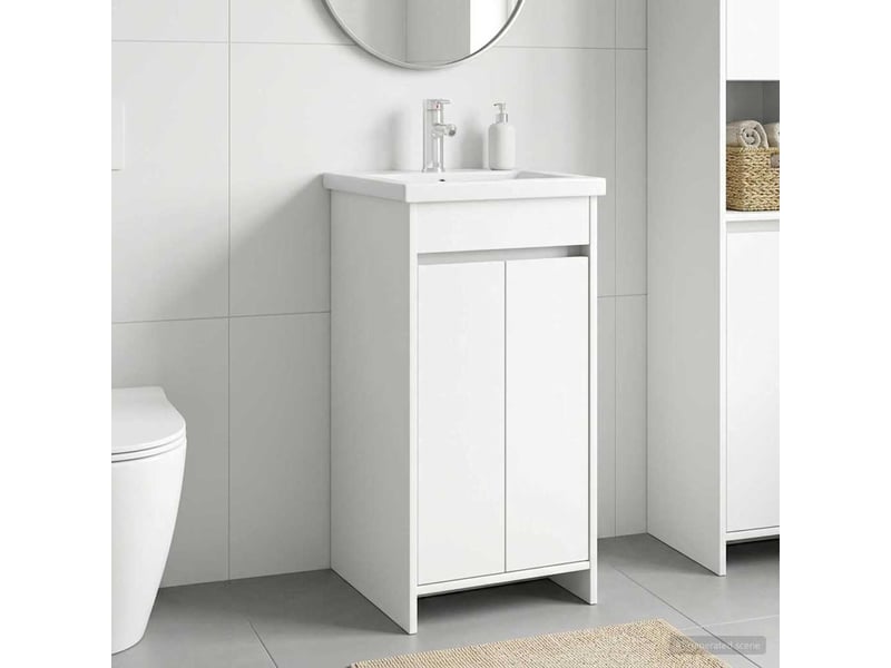  Meuble de salle de bain avec évier blanc 42x40x84.5 cm shl3024  - Conforama B