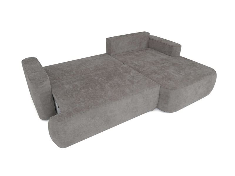  Canapé d'angle droit cassis avec coffre de rangement en tissu chenille - gris CASSIS - Conforama C