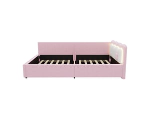 Lit banquette 90x200 cm ZOVIRA coloris rose