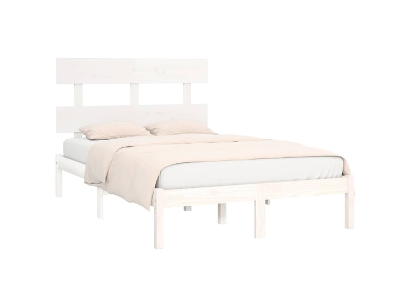  Lit double- lit adulte -  cadre de lit sans matelas blanc 120x200 cm bois massif  - Conforama B