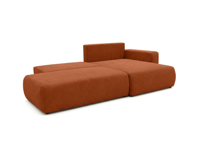  Canapé d'angle max réversible et convertible 5 places alya en velours côtelé - terracotta ALYA - Conforama D