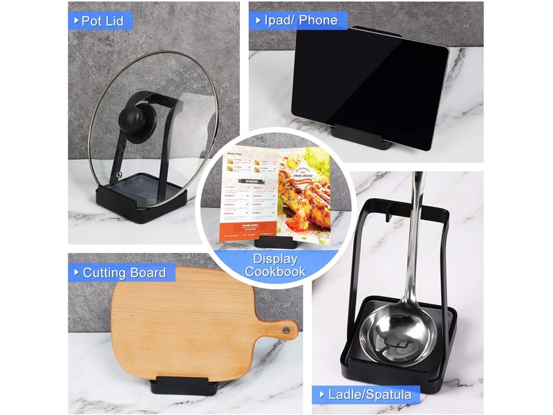 Support polyvalent pour couvercle de casserole, spatule, planche à découper, repose-cuillère, ustensiles de cuisine, plateau d'égouttement, lavable - Conforama D