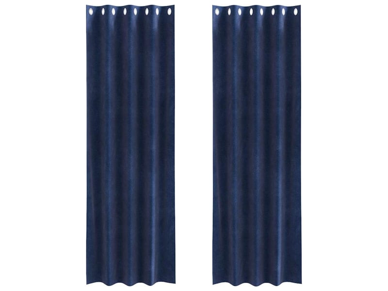  Lot de 2 rideaux, rideaux de fenêtre bleu foncé 140 x 245 cm velours cf43995  - Conforama A