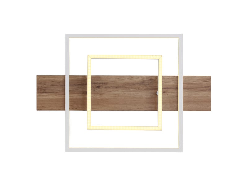  Plafonnier semi-encastré led intégré 60x40cm blanc mat 2x led 3000k  - Conforama D