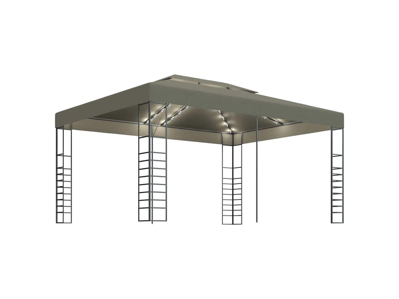  Tonnelle avec guirlande lumineuse à led 3x4 m taupe cf62469  - Conforama A