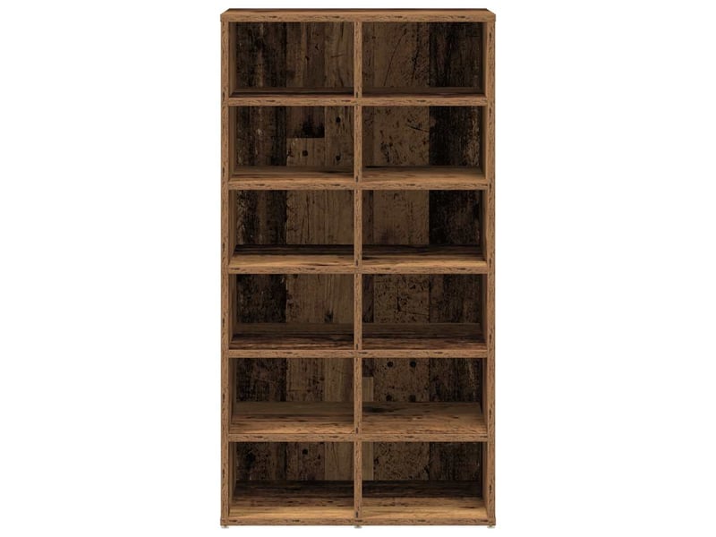  Meuble à chaussures, étagère à chaussures vieux bois 54x34x100,5cm bois d'ingénierie  - Conforama D