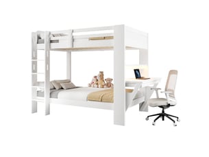 Lit superposé 2x90x200 cm OKWISH coloris blanc