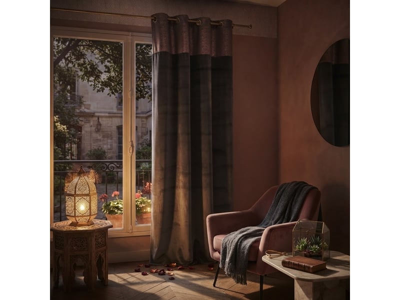  Rideau a oeillets velours duchesse  - Conforama D