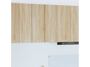 Meuble de rangement cuisine, armoire suspendue chêne sonoma et blanc 30x31x80cm
