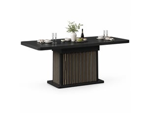 Table à manger extensible 120-160 cm avec rangement intégré noir homvra