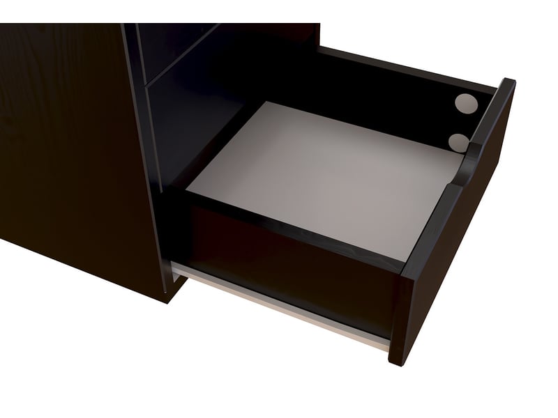  Caisson à tiroirs 5 en bois massif, noir BLOC5T-N - Conforama D
