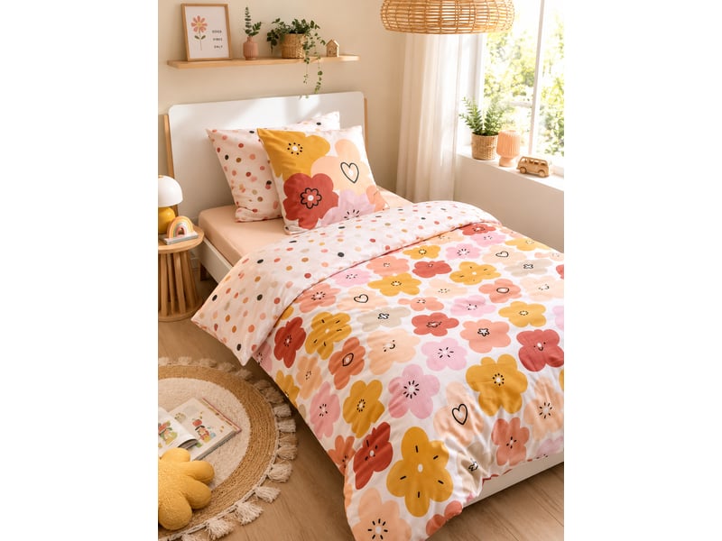  Parure de lit 2 pièces 140 x 2parure de lit réversible 2 pièces 140 x 200 cm coton imprimé poppy00 cm coton imprimé poppy 15067 - Conforama A
