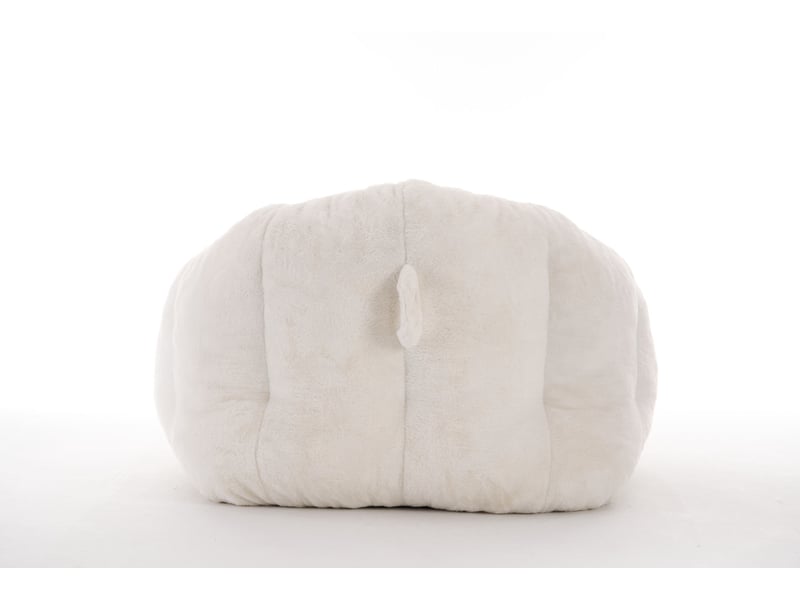  Fauteuil poire adulte en fausse fourrure crème, mousse, 123 x 111 x 75 cm  - Conforama A