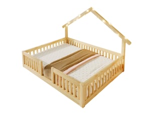 Lit cabane 140x200 cm <strong>OOIILLEE</strong> <strong></strong> coloris naturel