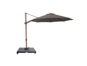 Axi solis parasol déporté rond avec pied de parasol, ø 300 cm, aspect boistaupe | pour le jardin terrasse avec armature thermolaquée | housse de protection inclus