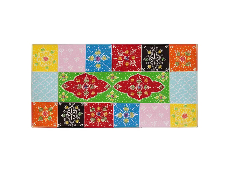  Meuble tv - banc tv - meuble de rangement multicolore 60 x 30 x 24 cm bois de manguier massif  - Conforama E