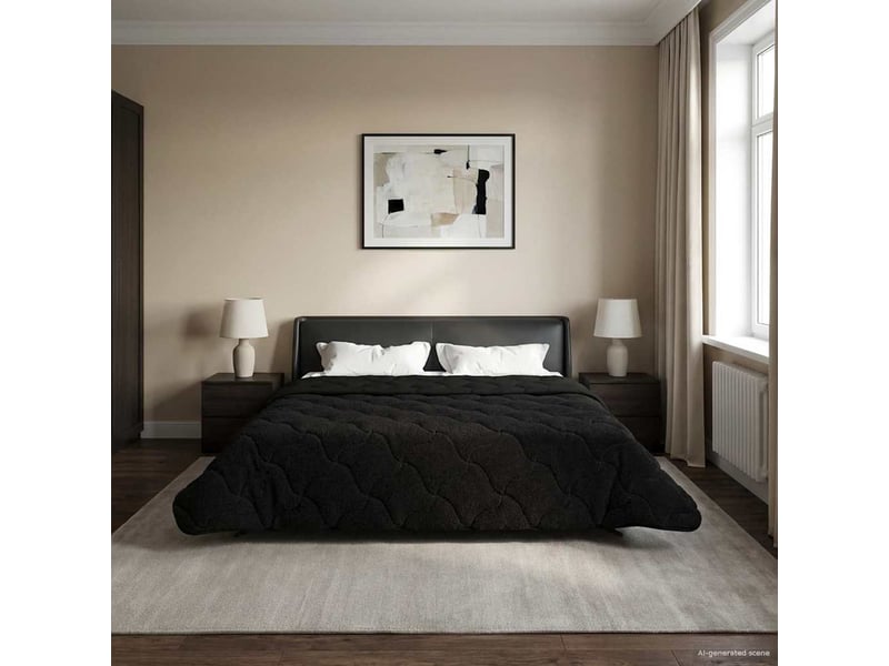  Duvet d'hiver - couette 200 x 240 cm hiver - couette noir respirant  - Conforama D