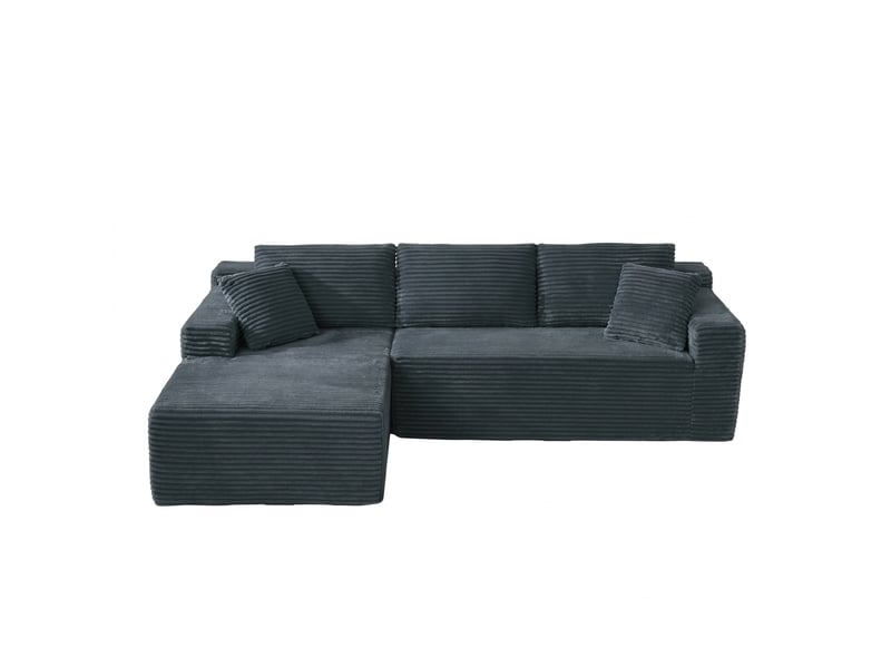 Canapé d'angle modulable 4 places en l - mousse à mémoire de forme 252,5 x 163 cm sans montage - Conforama A