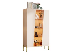 Vitrine coloris beige 3 étagère(s) HOMVRA - 72 cmx145 cm