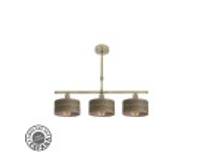  Lampe de plafond fabrilamp gilda cuirbois foncé 3 x e14 hauteur réglable 39-56 cm 55x14 cm 190353084 - Conforama B