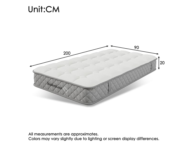 Matelas à ressorts ensachés modenvie 90 x 200 cm 7 zones h3 20 cm mousse froide blanc - Conforama C