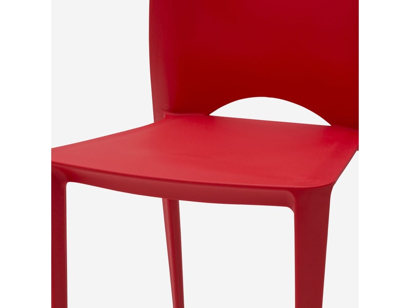  Lot de 4 chaises empilables en polypropylène lione - rouge  - Conforama D